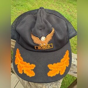 Men’s Vintage Black and Orange Honda Baseball Cap